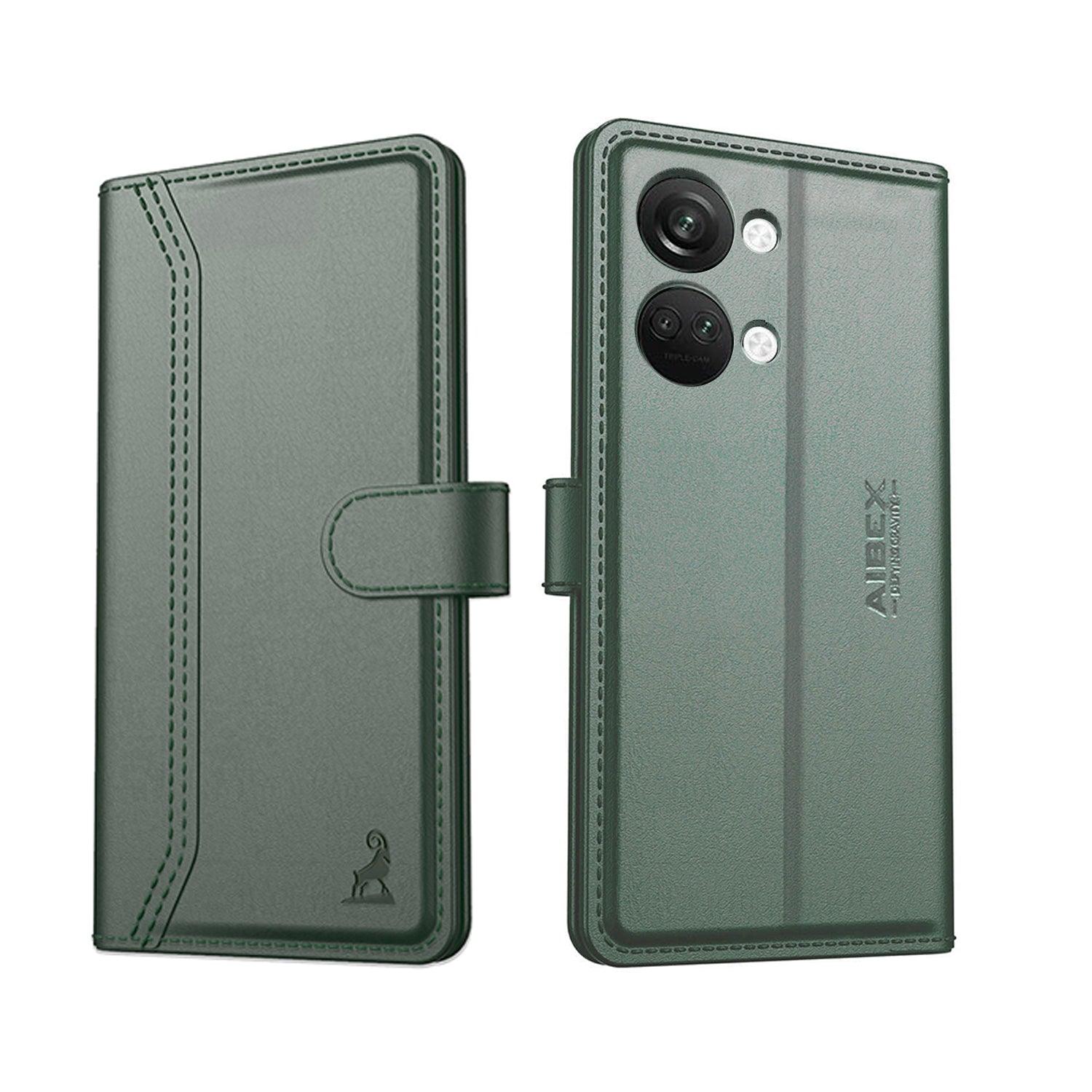 OnePlus Nord 3 Aibex PU Leather Flip Cover Foldable Stand & Pocket Magnetic Closure - Aibex